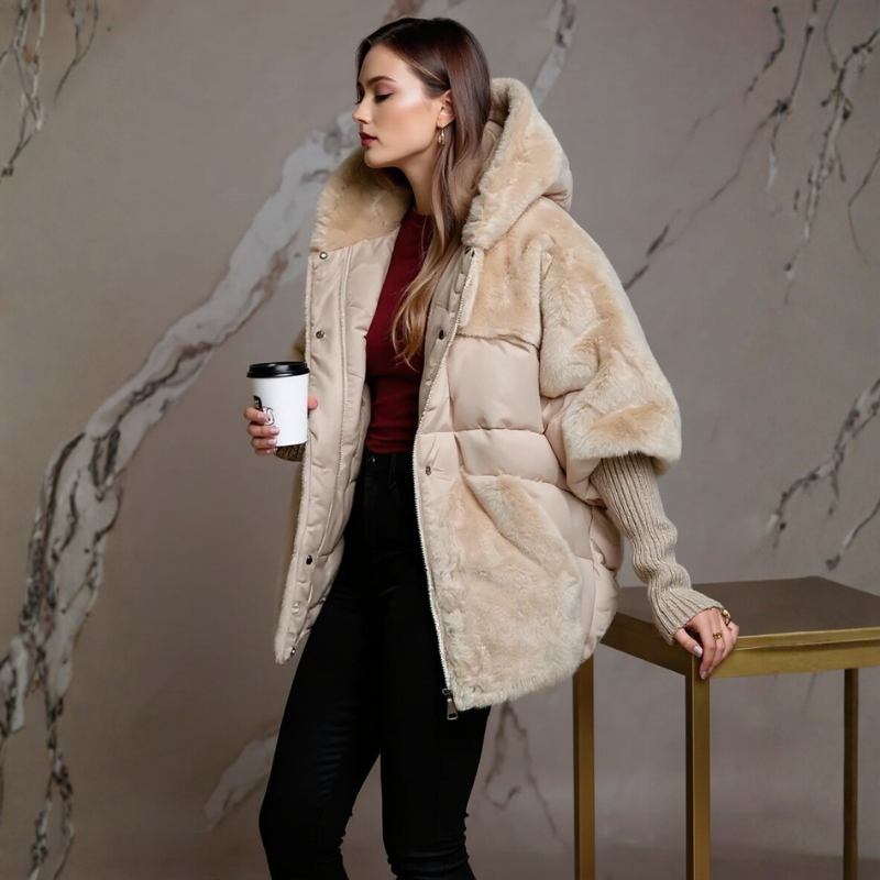 Katoengevulde Parka met Imitatiefur voor Dames – Comfortabele Winterjas met Elastische Manchetten en Uniek Ontwerp 7
