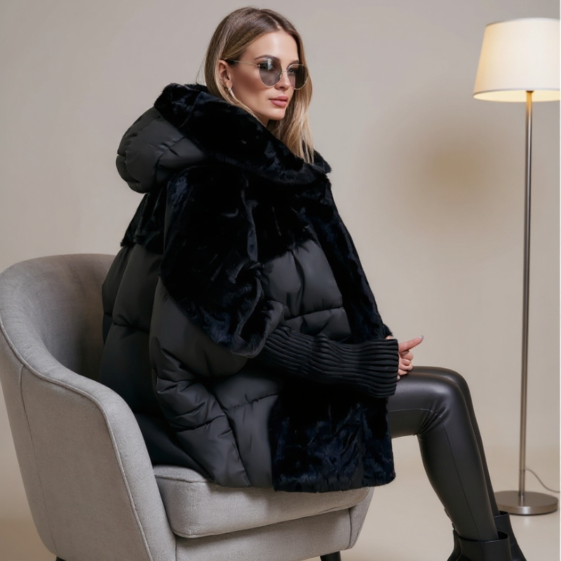 Katoengevulde Parka met Imitatiefur voor Dames – Comfortabele Winterjas met Elastische Manchetten en Uniek Ontwerp 9