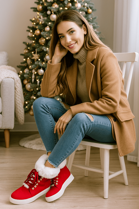 Kerstmis Lange Bontleren Snowboots – Warme Gezellige Winterlaarzen voor Dames 0