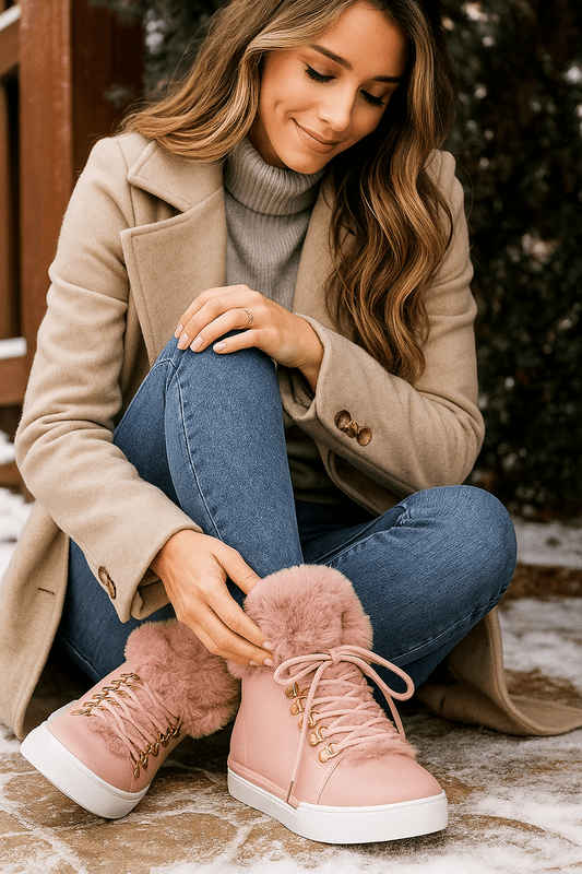 Kerstmis Lange Bontleren Snowboots – Warme Gezellige Winterlaarzen voor Dames 2