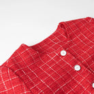 Klassiek Ruitpatroon Dames Tussenjas met Decoratieve Knopen – Elegant Korte Jasje voor Formele en Casual Gelegenheden 3