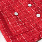 Klassiek Ruitpatroon Dames Tussenjas met Decoratieve Knopen – Elegant Korte Jasje voor Formele en Casual Gelegenheden 4