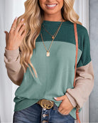 Kleurblok Pullover-Sweatshirt met Ronde Hals voor Herfst en Winter – Zachte Katoenmix, Casual Comfort 2