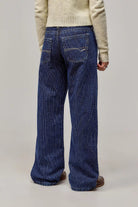Krijtstreep Jeans met Lage Taille en Rechte Pijpen voor Casual en Trendy Outfits - Ademend Materiaal, Maten XS-XL 4