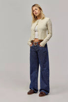 Krijtstreep Jeans met Lage Taille en Rechte Pijpen voor Casual en Trendy Outfits - Ademend Materiaal, Maten XS-XL 5