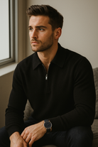 Kwartrits Trui Heren met Wafelstructuur – Ademend en Getailleerd voor Casual en Semi-Formele Looks 2