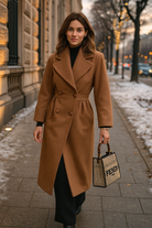 Lange Damesmantel van Fijne Wol – Tijdloze Elegantie en Comfort voor de Koude Maanden 0