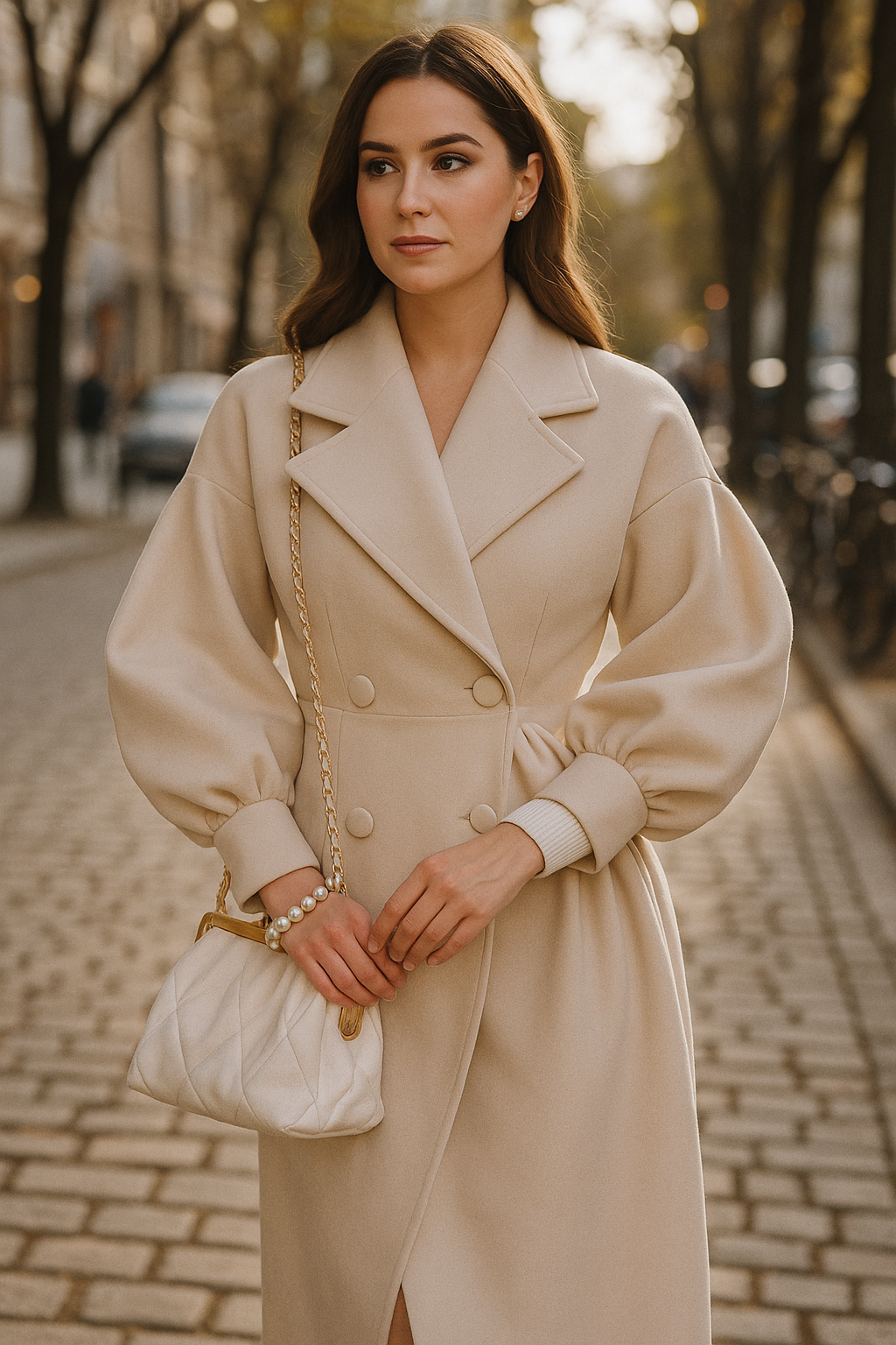 Lange Damesmantel van Fijne Wol – Tijdloze Elegantie en Comfort voor de Koude Maanden 3