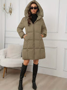 Lange Gewatteerde Jas Dames met Capuchon - Stijlvolle Winterjas voor Casual en Verfijnde Outfits 03