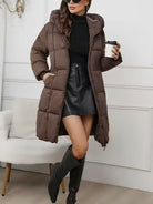 Lange Gewatteerde Jas Dames met Capuchon - Stijlvolle Winterjas voor Casual en Verfijnde Outfits 05