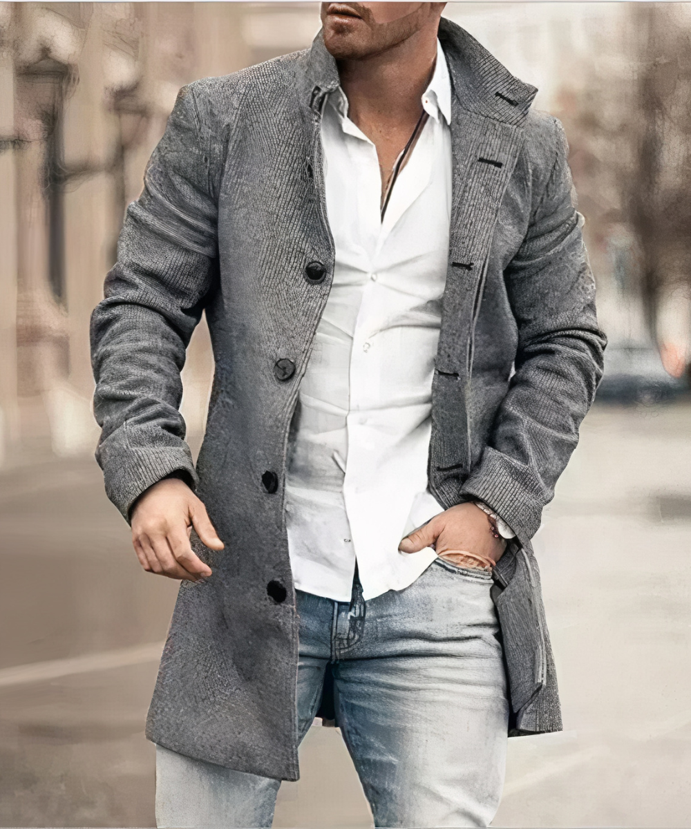 Lange Heren Jas – Tijdloos Elegante Overcoat met Warme Pasvorm voor de Winter 1