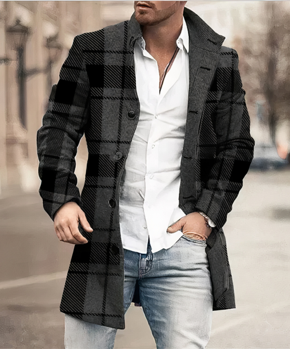 Lange Heren Jas – Tijdloos Elegante Overcoat met Warme Pasvorm voor de Winter 3
