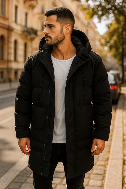 Lange Parka Jas Heren met Capuchon – Duurzaam en Warm voor de Winter, Ideaal voor Buitenactiviteiten 0