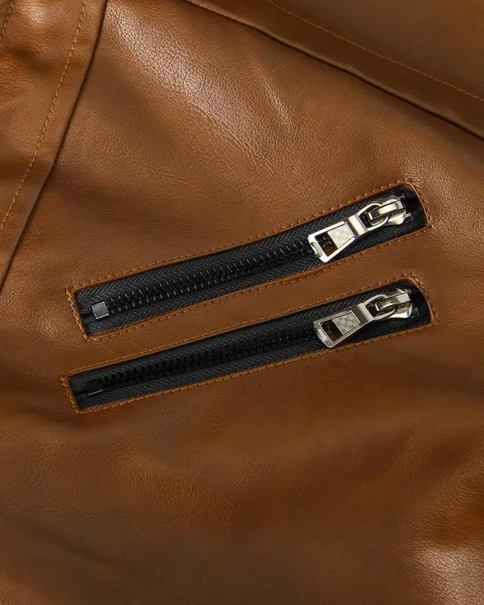 Leren Jack Dames met Capuchon en Dubbele Ritssluiting voor Comfort en Warmte - Hoogwaardig Leer, Casual Stijl 7