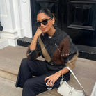 Leuke Damestrui met Ruitpatroon en Ronde Hals voor Vrijetijdskleding - Comfortabele en Stijlvolle Pasvorm 1