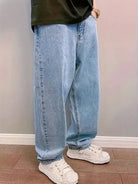 Lichtblauwe Baggy Jeans voor Heren - Comfortabele Oversized Spijkerbroek, Grote Maten, Ideaal voor Casual Looks 2