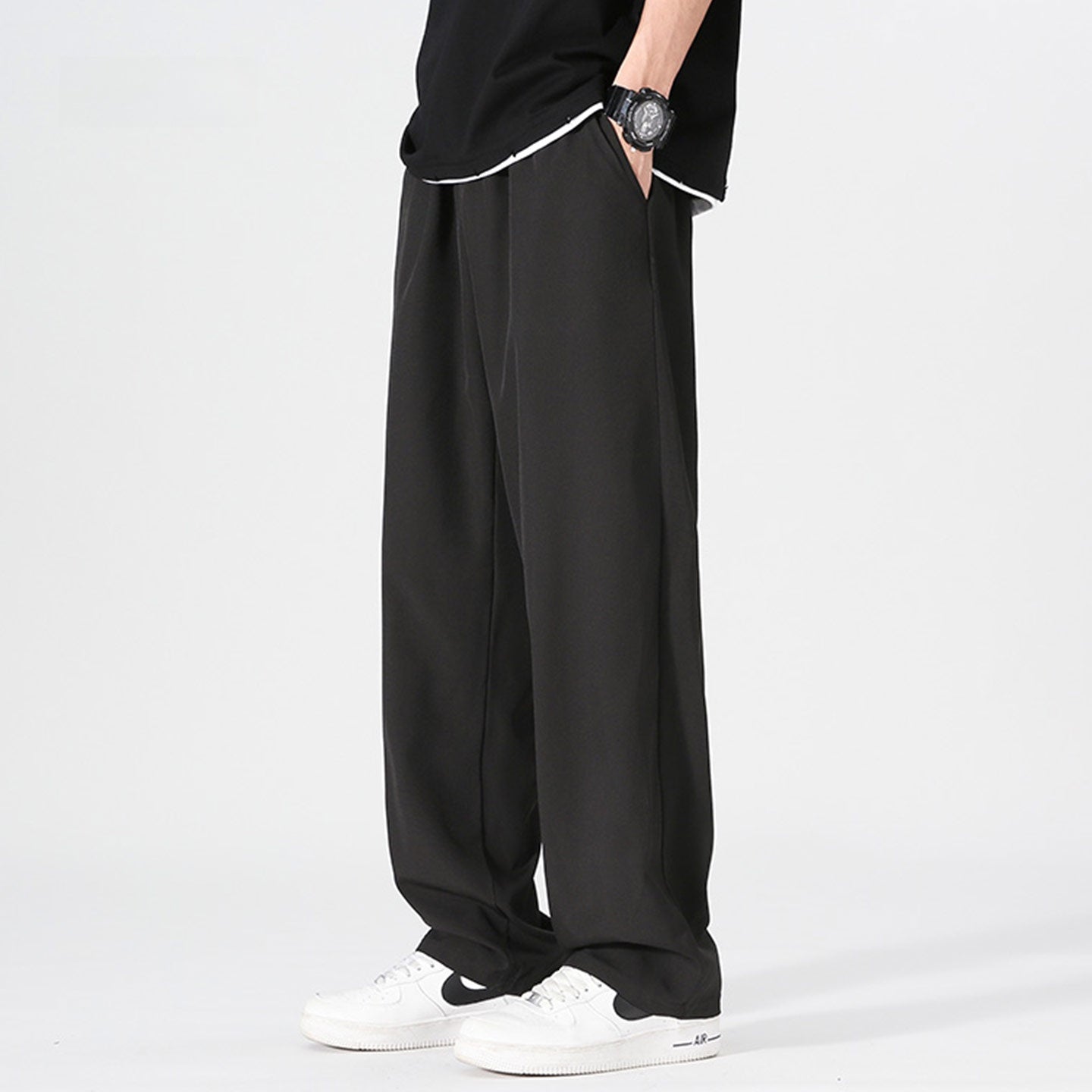 Lichte Flared Broek voor Dames met Elastische Tailleband – Ontspannen Pasvorm en Ademend Comfort 3