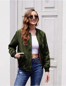 Lichtgewicht Bomberjack Dames met Rits van 100% Polyester – Casual Vrije Tijd Jas 12