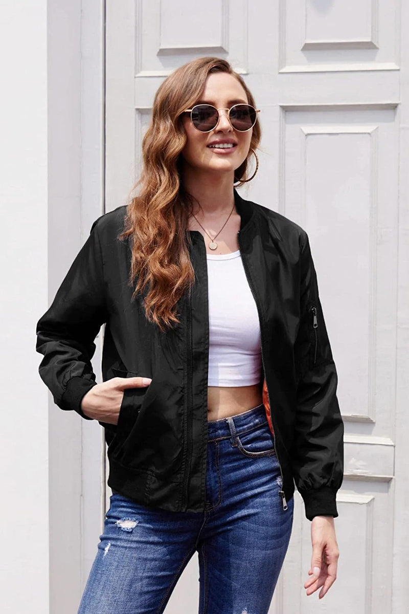 Lichtgewicht Bomberjack Dames met Rits van 100% Polyester – Casual Vrije Tijd Jas 4