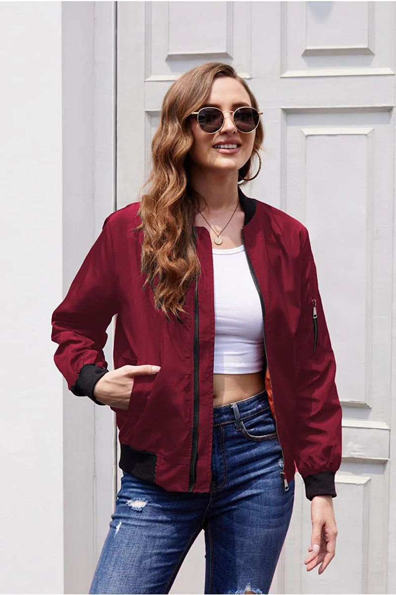 Lichtgewicht Bomberjack Dames met Rits van 100% Polyester – Casual Vrije Tijd Jas 5