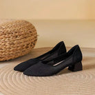 Lichtgewicht Gebreide Hakken met Orthopedische Demping en Antislipzool – Comfortabele Blokhak Schoenen voor Dagelijks Gebruik 1