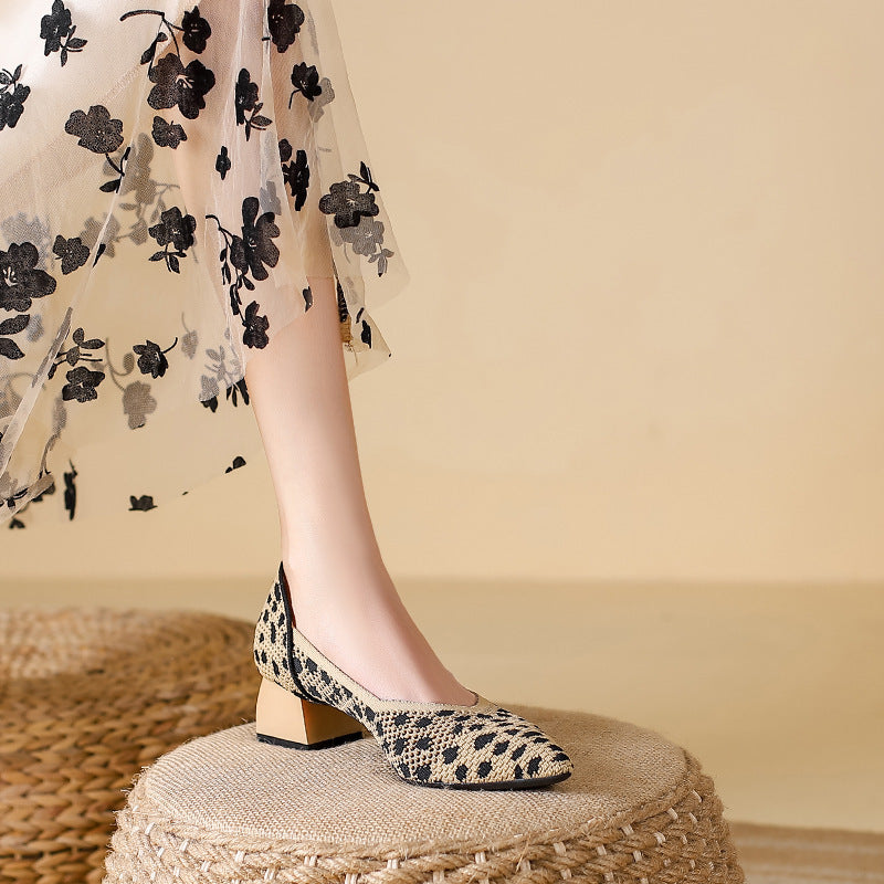 Lichtgewicht Gebreide Hakken met Orthopedische Demping en Antislipzool – Comfortabele Blokhak Schoenen voor Dagelijks Gebruik 6