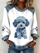 Lilah Sweatshirt met Teckelprint en Denimstijl – Comfortabele Relaxed Fit voor Dierenliefhebbers 3