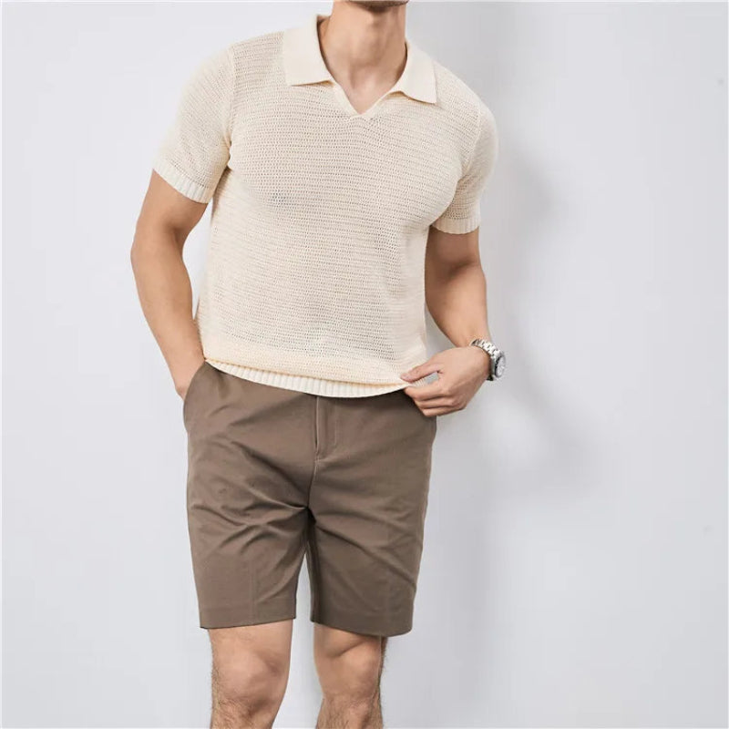 Luca Gebreide Polo Shirt Heren met Ademend Breiwerk en Getailleerde Pasvorm – Casual en Comfortabel in Meerdere Kleuren 5