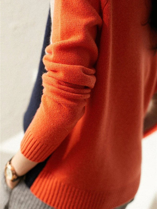 Merle Wollen Trui met Kleurblokken voor Dames – Comfortabele en Modebewuste Sweater voor Herfst en Winter 3