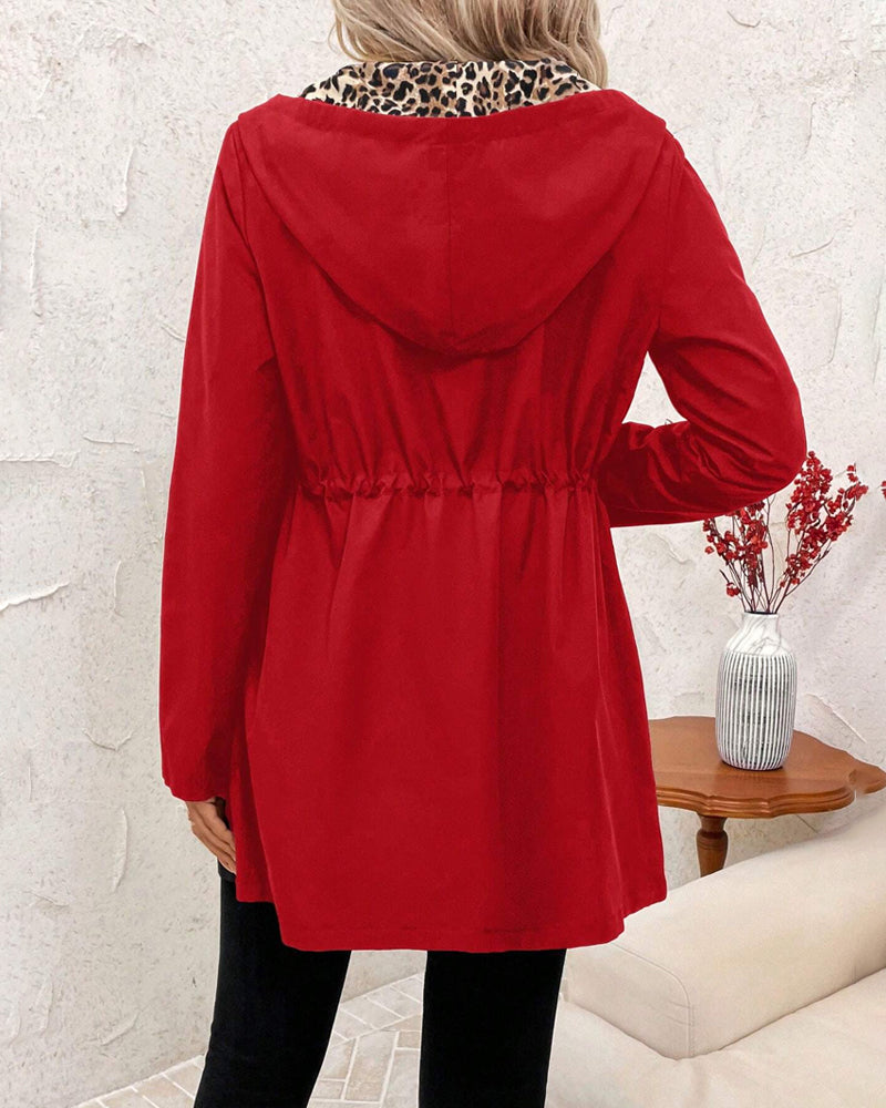 Omkeerbare Damesjas van Katoen-Viscose met Capuchon en Verstelbare Taille – Elegant voor Elk Seizoen 2