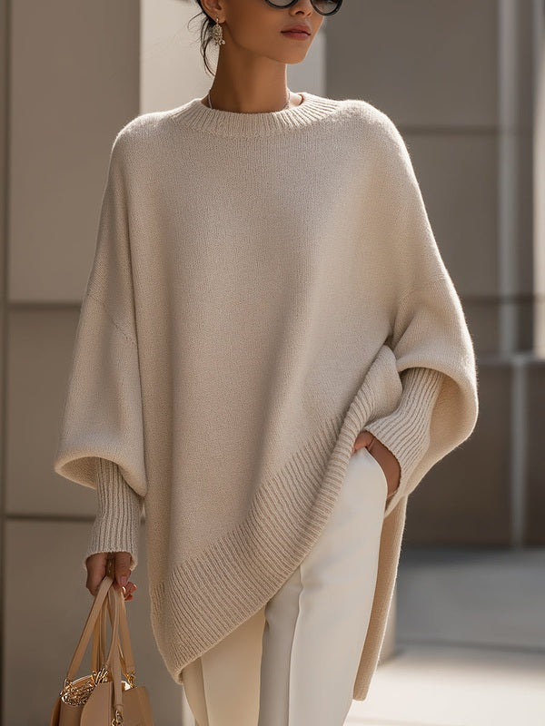 Oversized Asymmetrische Gebreide Trui Dames – Comfortabel en Stijlvol met Vloeiend Silhouet 0