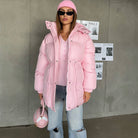 Oversized Donsjack voor Dames met Gewatteerde Isolatie en Verstelbare Capuchon – Duurzame Buitenlaag voor Koude Seizoenen 0