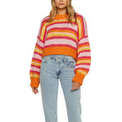 Oversized Gebreide Damestrui met Gestreept Patroon - Warme en Leuke Casual Look voor Herfst en Winter 3