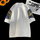 Oversized T-Shirt Heren met Beren Borduurwerk – Casual Streetwear, Zacht Polyester, Extra Lange Mouwen 1