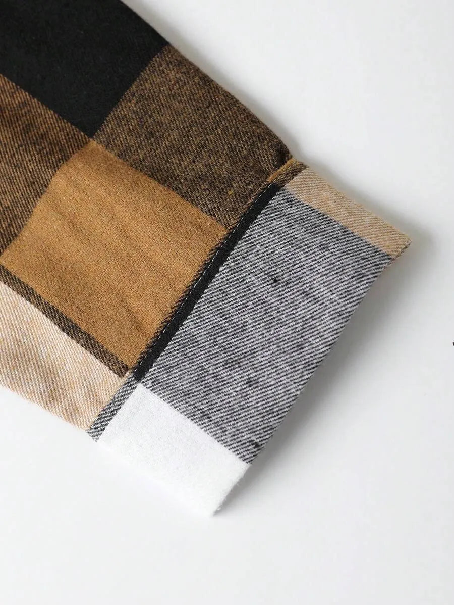 Geruit Overhemd met Capuchon en Dubbele Zakken – Oversized Casual Longsleeve 20