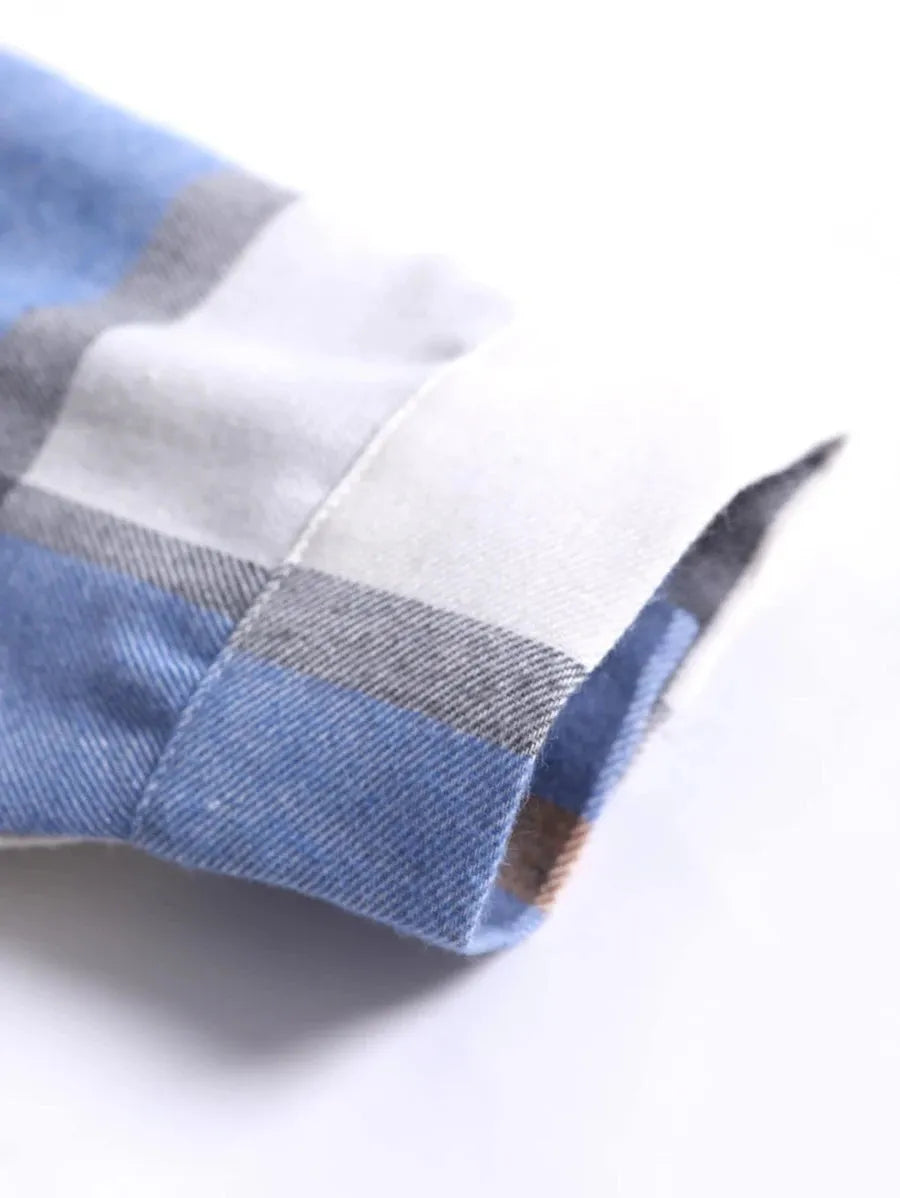 Geruit Overhemd met Capuchon en Dubbele Zakken – Oversized Casual Longsleeve 37