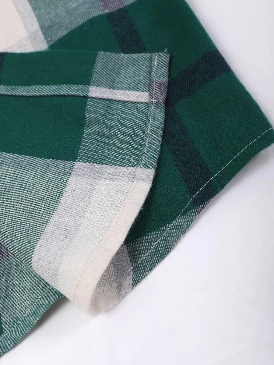 Geruit Overhemd met Capuchon en Dubbele Zakken – Oversized Casual Longsleeve 29