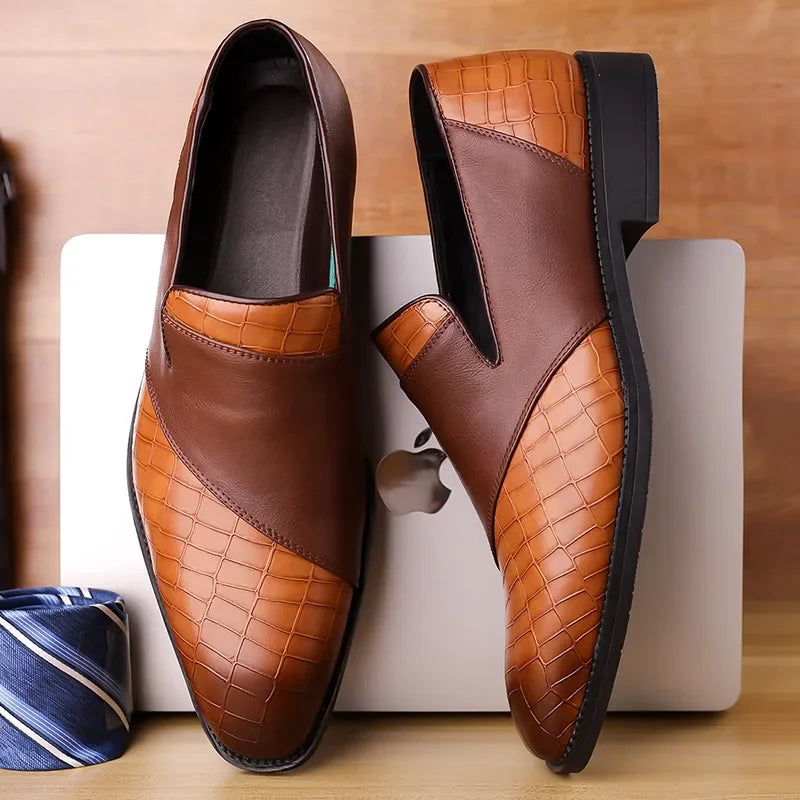 Puntige Leren Herenschoenen Instaploafers voor Formele Gelegenheden – Comfortabele Gladde Afwerking 0