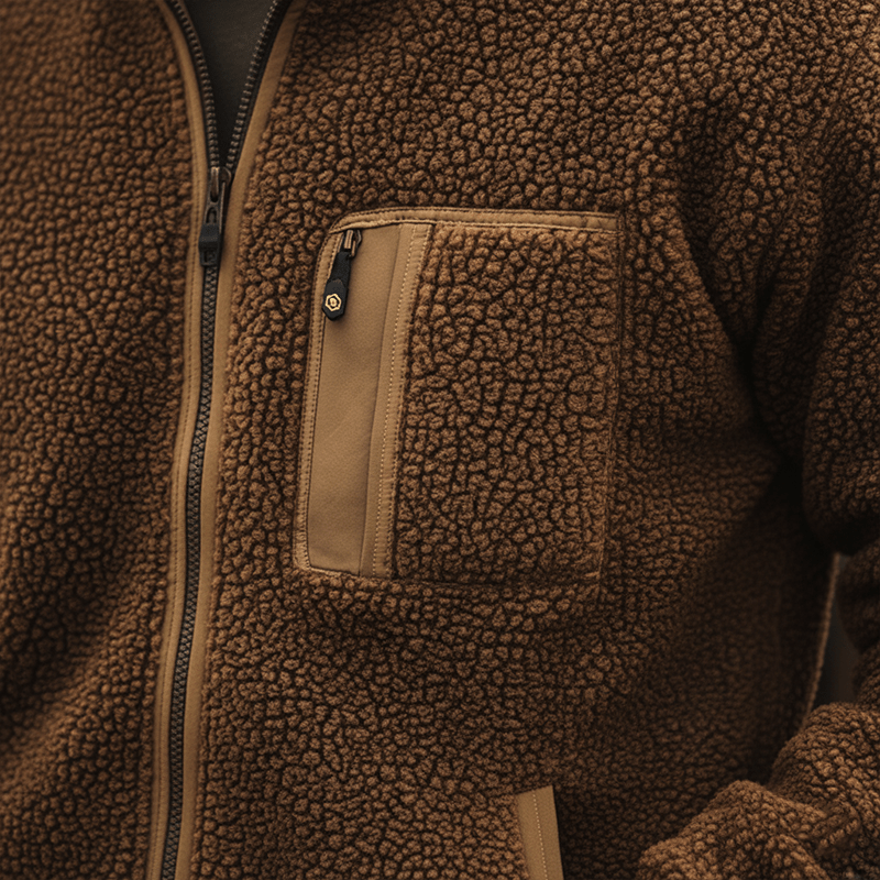 Retro Fleece Winterjack voor Heren met Ritssluiting – Warm en Comfortabel met Praktische Zakken 4