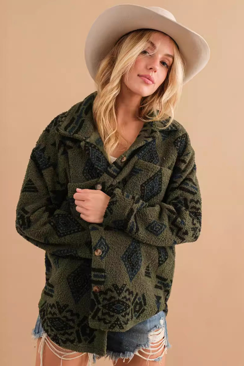 Retro Pluchen Dames Jasje met Reverskraag – Stijlvol en Comfortabel voor Herfst en Winter 6