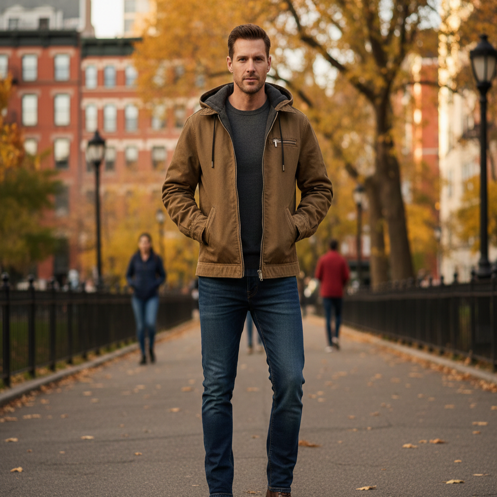 Sherpa-Jack met Warm Gevoerde Binnenvoering en Verstelbare Capuchon – Hawthorne-Canvas voor Comfortabel Gebruik 0