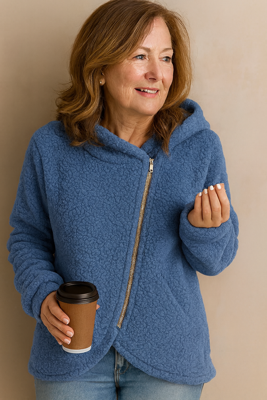 Sherpa Fleece Hoodie met Rits – Zachte Oversized Capuchon, Comfortabele Pasvorm voor Elke Dag 2