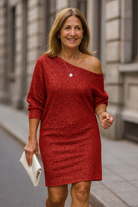 Stijlvolle Lange Off-Shoulder Jurk Dames met Glinsterende Afwerking – Perfecte Feestelijke Kleding voor Avondevenementen 2