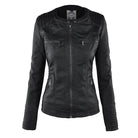 Stijlvolle Leren Motorjas met Capuchon - Elegante Regular Fit voor Vrouwen, Zwart, Hoogwaardig Leer 2