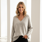 Stijlvolle V-hals Kasjmier Trui Dames - Ultiem Comfort en Warmte, Perfect voor Koude Seizoenen - Verkrijgbaar in Diverse Maten 0