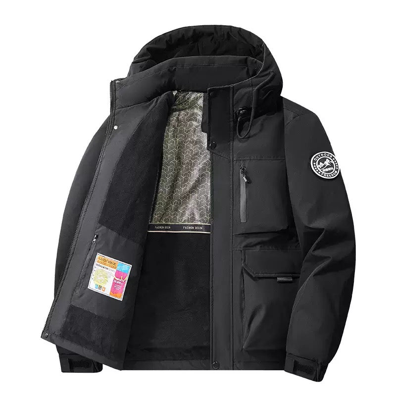 Stijlvolle Winterjas met Verstelbare Capuchon en Praktische Zakken – Comfortabele Bovenkleding voor Elke Gelegenheid 1