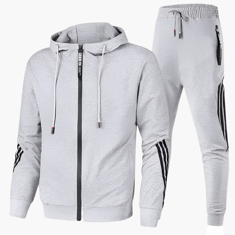 Tweedelig Trainingspak Heren met Capuchon en Lange Mouwen – Comfortabele Joggingoutfit in Diverse Kleuren 2