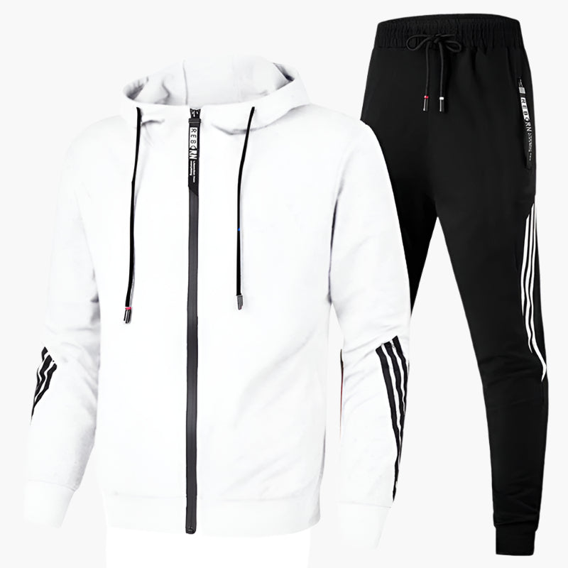 Tweedelig Trainingspak Heren met Capuchon en Lange Mouwen – Comfortabele Joggingoutfit in Diverse Kleuren 3