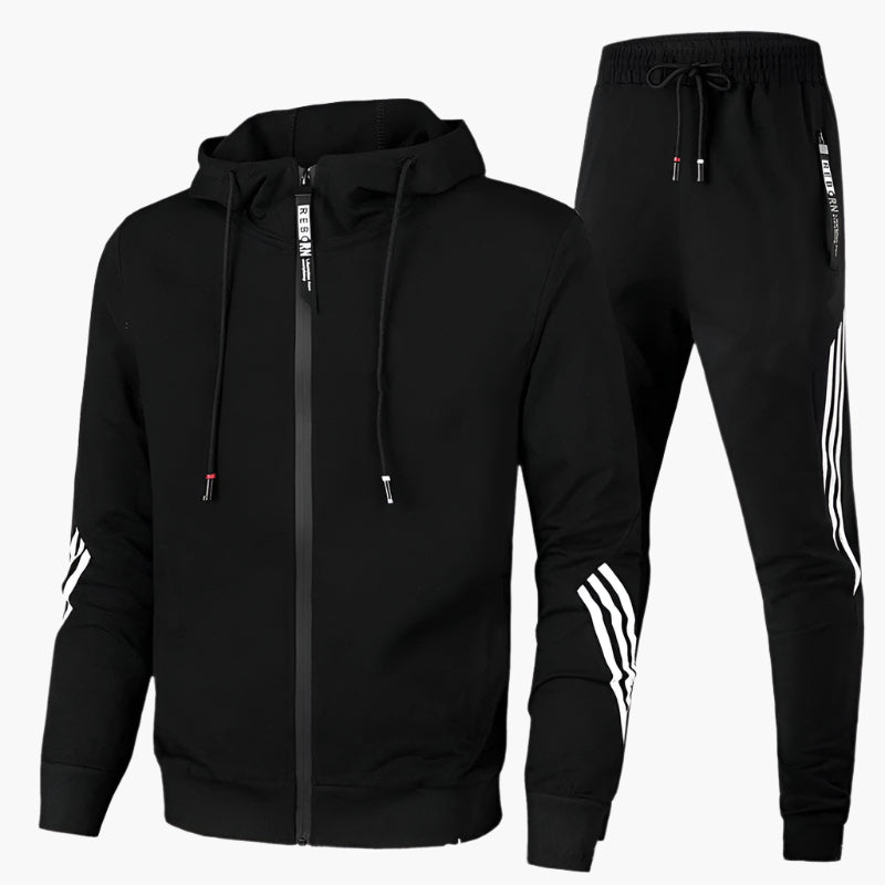Tweedelig Trainingspak Heren met Capuchon en Lange Mouwen – Comfortabele Joggingoutfit in Diverse Kleuren 4