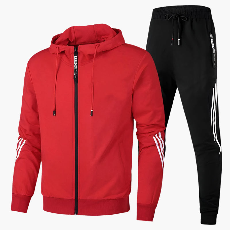 Tweedelig Trainingspak Heren met Capuchon en Lange Mouwen – Comfortabele Joggingoutfit in Diverse Kleuren 5